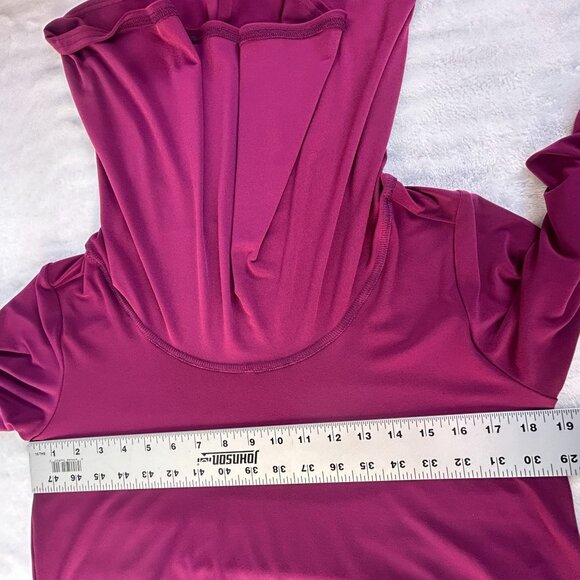 Sympli Womens Long Sleeve Cowl Neck Cropped Top Size 6 Magenta Pink Stretch - Picture 7 of 8